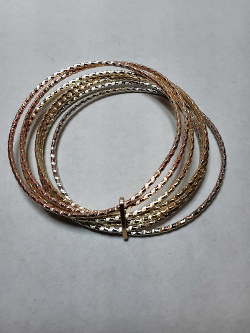 Bracelet - Tricolor Gold 14k (.585) 19.2 grams 7 inch