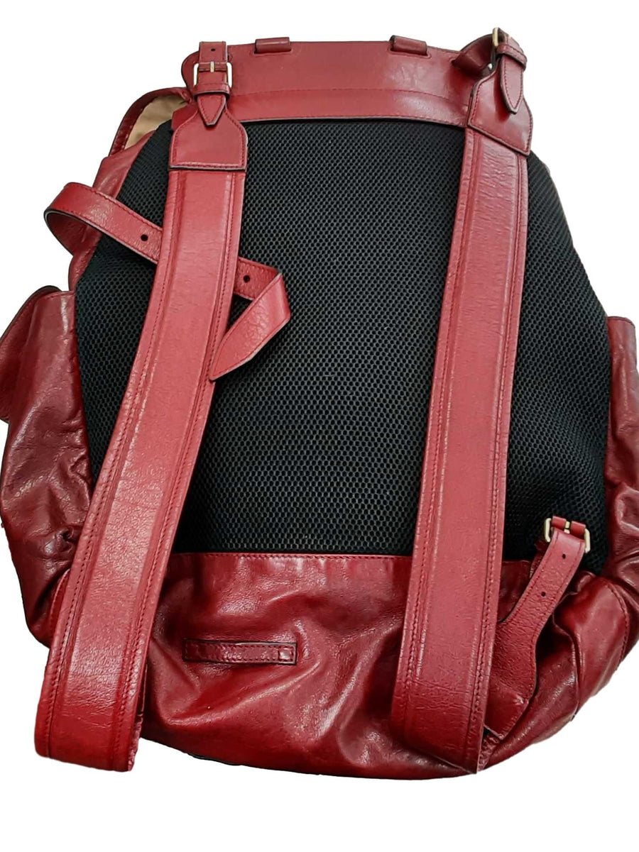 Gucci Rebelle Cherry Red Calfskin Multipocket Backpack Red Purse / Handbag
