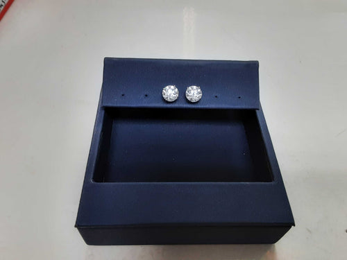 Double Stud Earring - White Gold 14k (.585) 2.2 grams