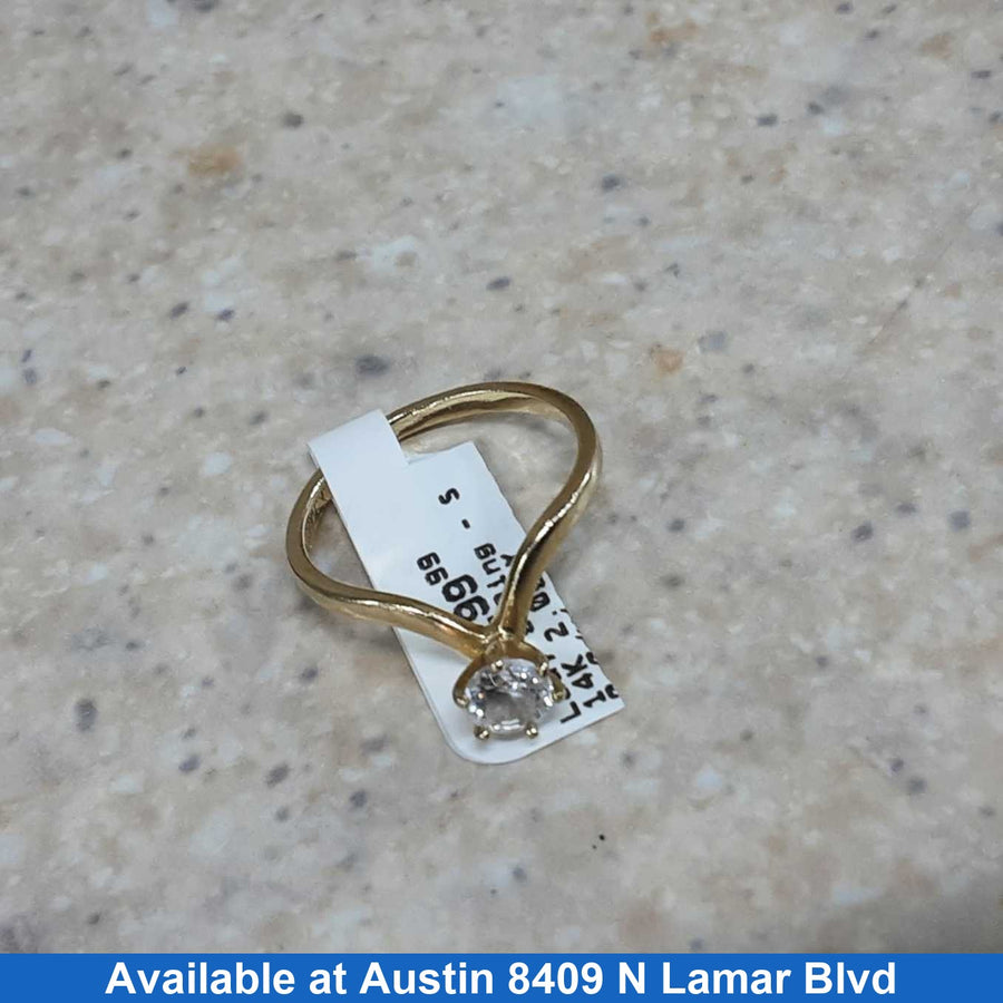 Women's Ring - Solitaire - Yellow Gold 14k (.585) 2 grams Size 7