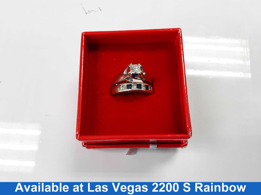 Ring - Engagement Set - White Gold 18k (.750) 7.5 grams Size 7