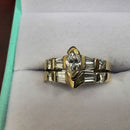 Ring - Engagement Set - Yellow Gold 14k (.585) 4.8 grams Size 20