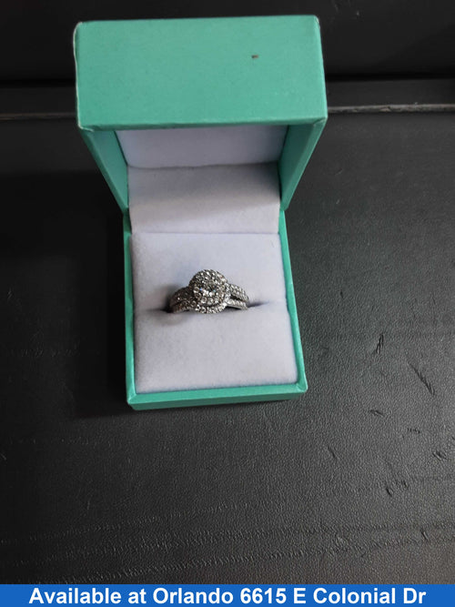 Ring - Wedding Set - White Gold 14k (.585) 4.9 grams Size 6