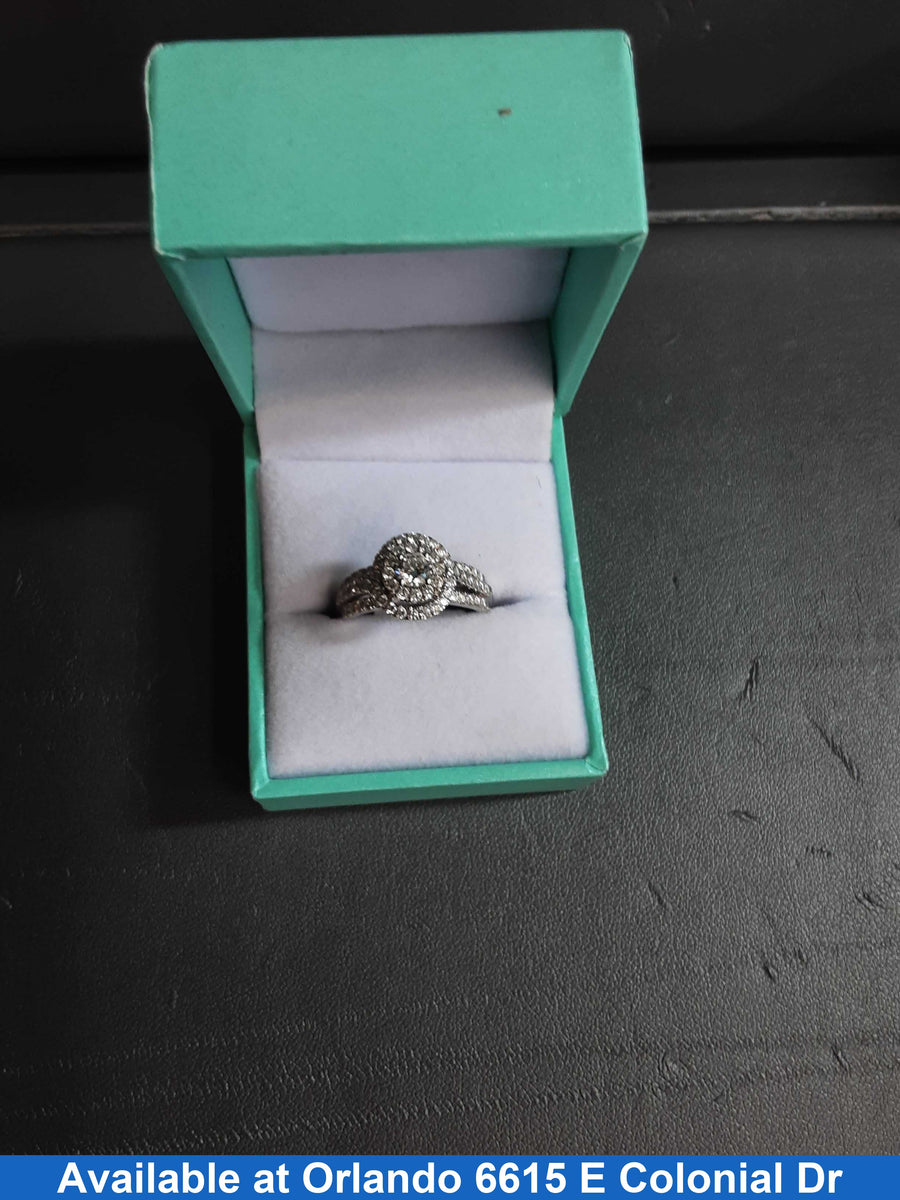 Ring - Wedding Set - White Gold 14k (.585) 4.9 grams Size 6