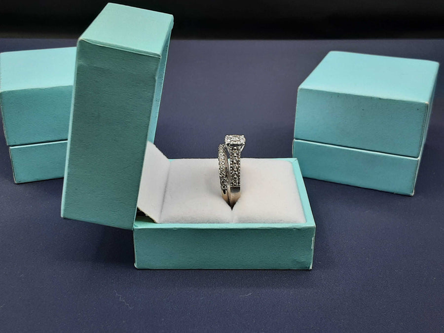 Ring - Engagement Set - White Gold 14k (.585) 5.5 grams Size 7.5