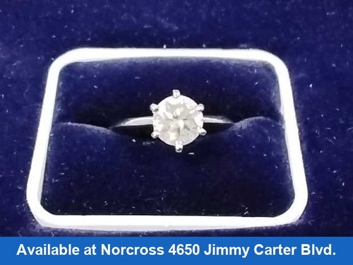 Women's Ring - Solitaire - White Gold 14k (.585) 2.9 grams Size 5.5