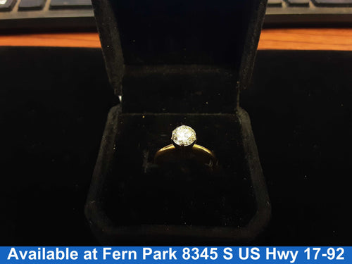 Women's Ring - Solitaire - Yellow Gold 14k (.585) 2.3 grams Size 6