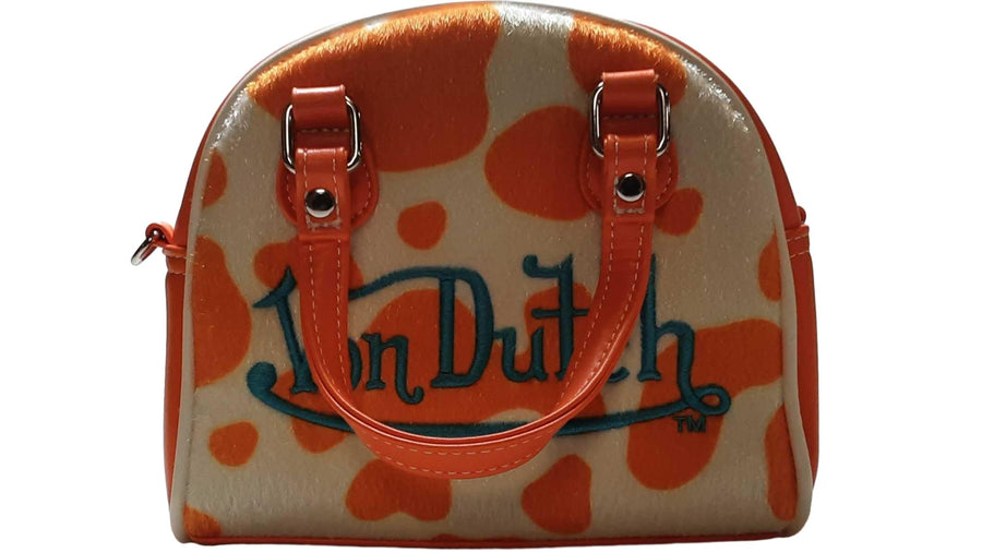 Von Dutch Von Dutch Orange Cow Print Bowling Bag Orange Purse / Handbag