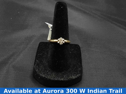 Women's Ring - Solitaire - Yellow Gold 14k (.585) 2.5 grams Size 5.5