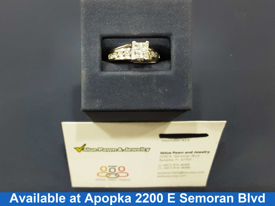 Ring - Wedding Set - White Gold 14k (.585) 5.2 grams Size 7