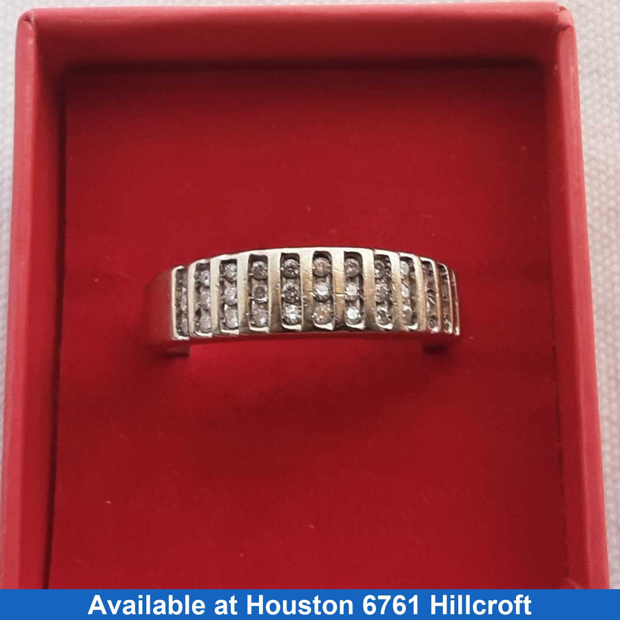Ring - Wedding Band - White Gold 14k (.585) 7.6 grams Size 13