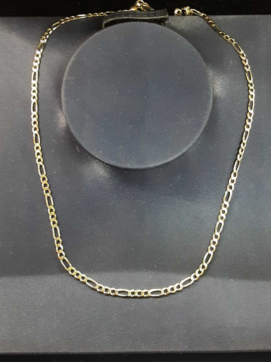 Cuban Link Chain - Tricolor Gold 14k (.585) 9.1 grams 22 inch