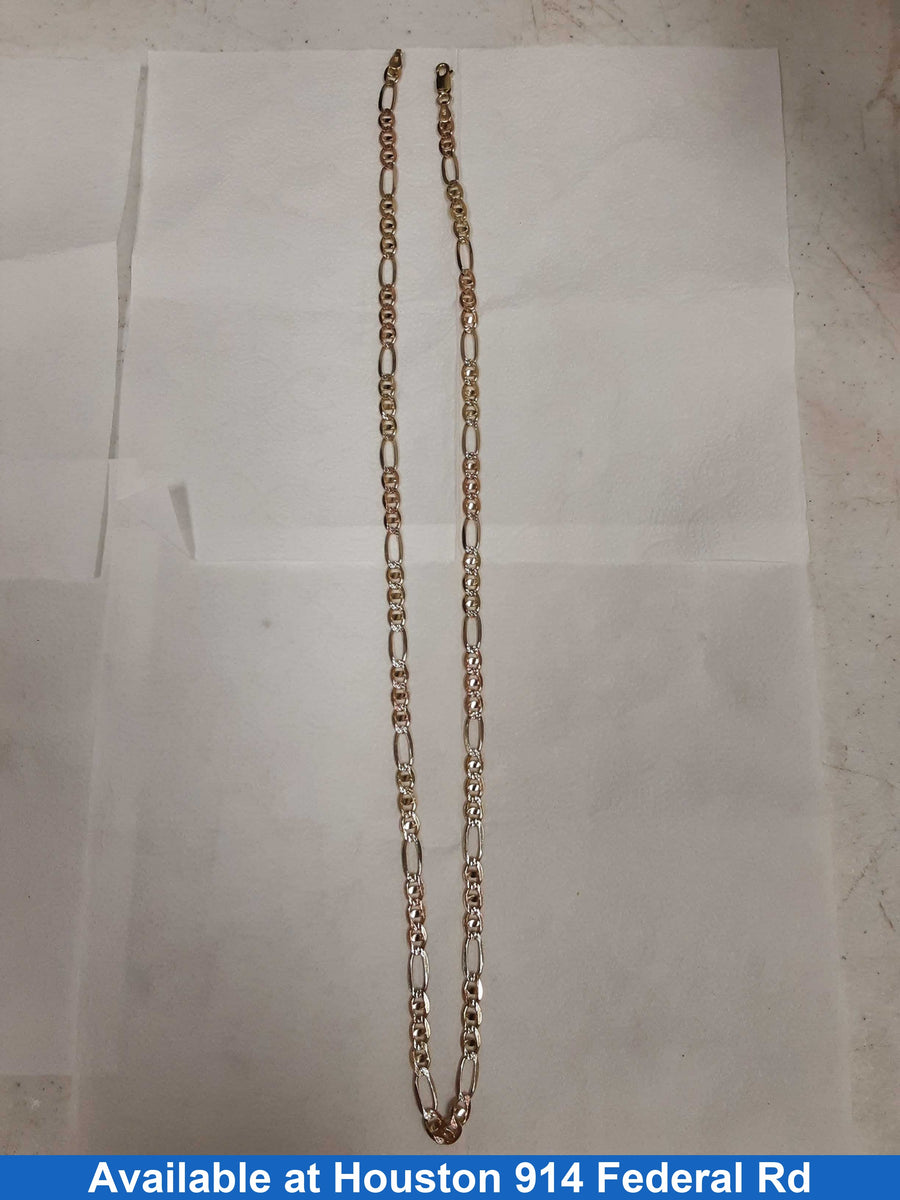 Figaro Chain - Tricolor Gold 14k (.585) 20.2 grams 24 inch