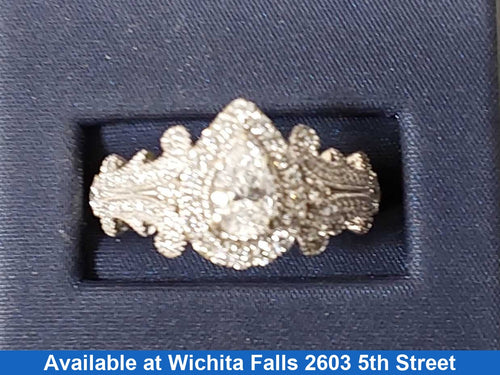 Ring - Wedding Set - White Gold 14k (.585) 7.7 Grams Size 8.5