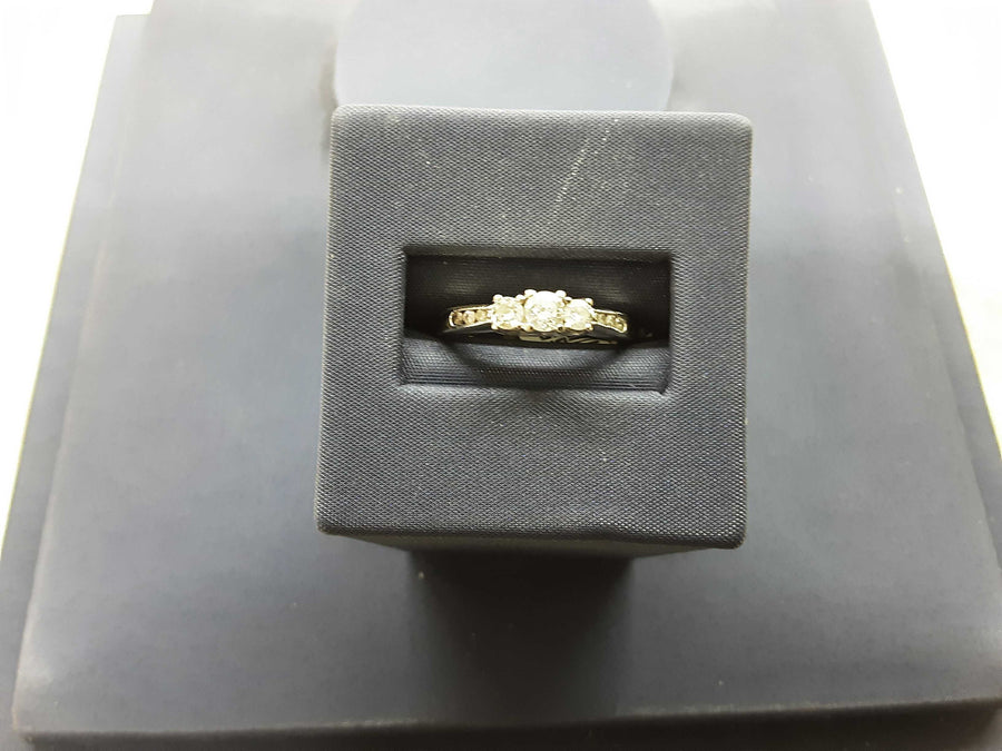 Ring - Wedding Set - Yellow Gold 14k (.585) 3 grams Size 20