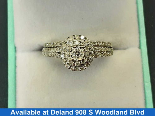 Ring - Engagement Set - White Gold 10k (.417) 3.8 grams Size 7.5