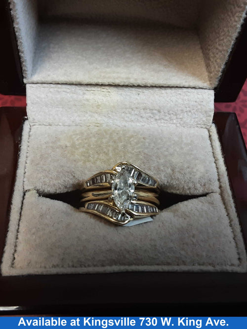 Ring - Engagement Set - Yellow Gold 10k (.417) 6.2 grams Size 7