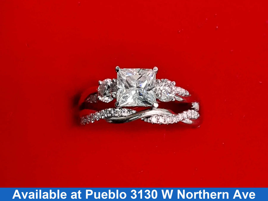 Ring - Wedding Set - White Gold 14k (.585) 4.1 grams Size 7