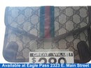 Gucci Gg Plus Small Envelope Web Sherry Line Pouch Gray Wallet