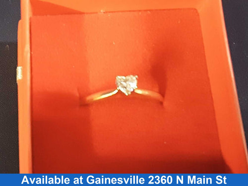 Women's Ring - Solitaire - Yellow Gold 14k (.585) 2.1 grams Size 10.5