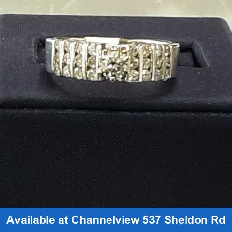 Ring - Channel Set - White Gold 10k (.417) 5.4 grams Size 8