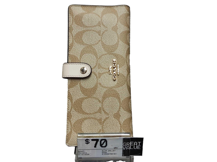 Coach Slim Wallet Beige / Tan Wallet