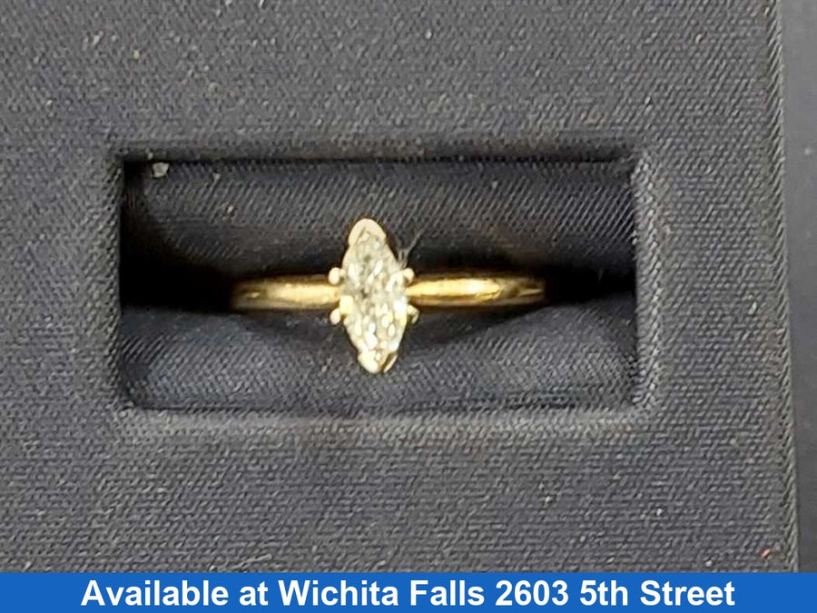 Women's Ring - Solitaire - Yellow Gold 14k (.585) 1.7 grams Size 7