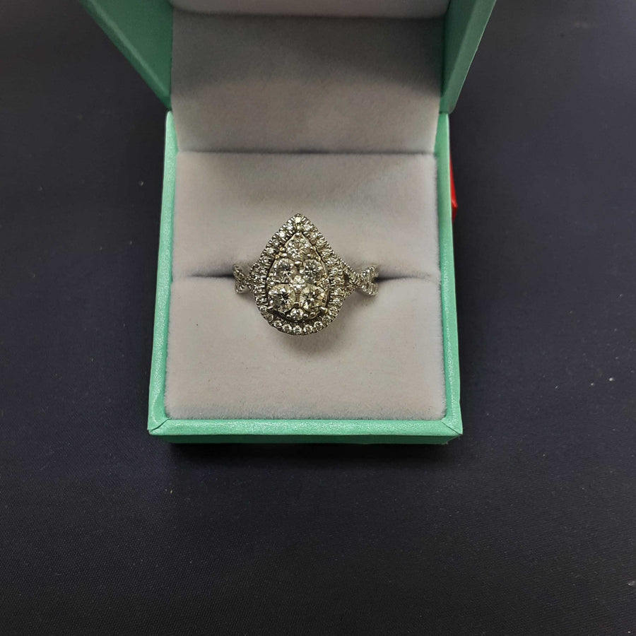 Ring - Engagement Set - White Gold 14k (.585) 5.1 grams Size 7.5