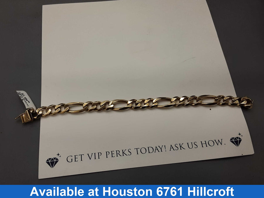 Figaro Bracelet - Yellow Gold 10k (.417) 33.3 grams 10 inch