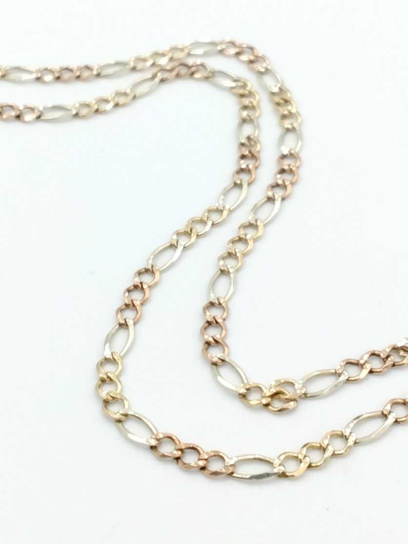 Figaro Chain - Tricolor Gold 10k (.417) 5.4 grams 24 inch