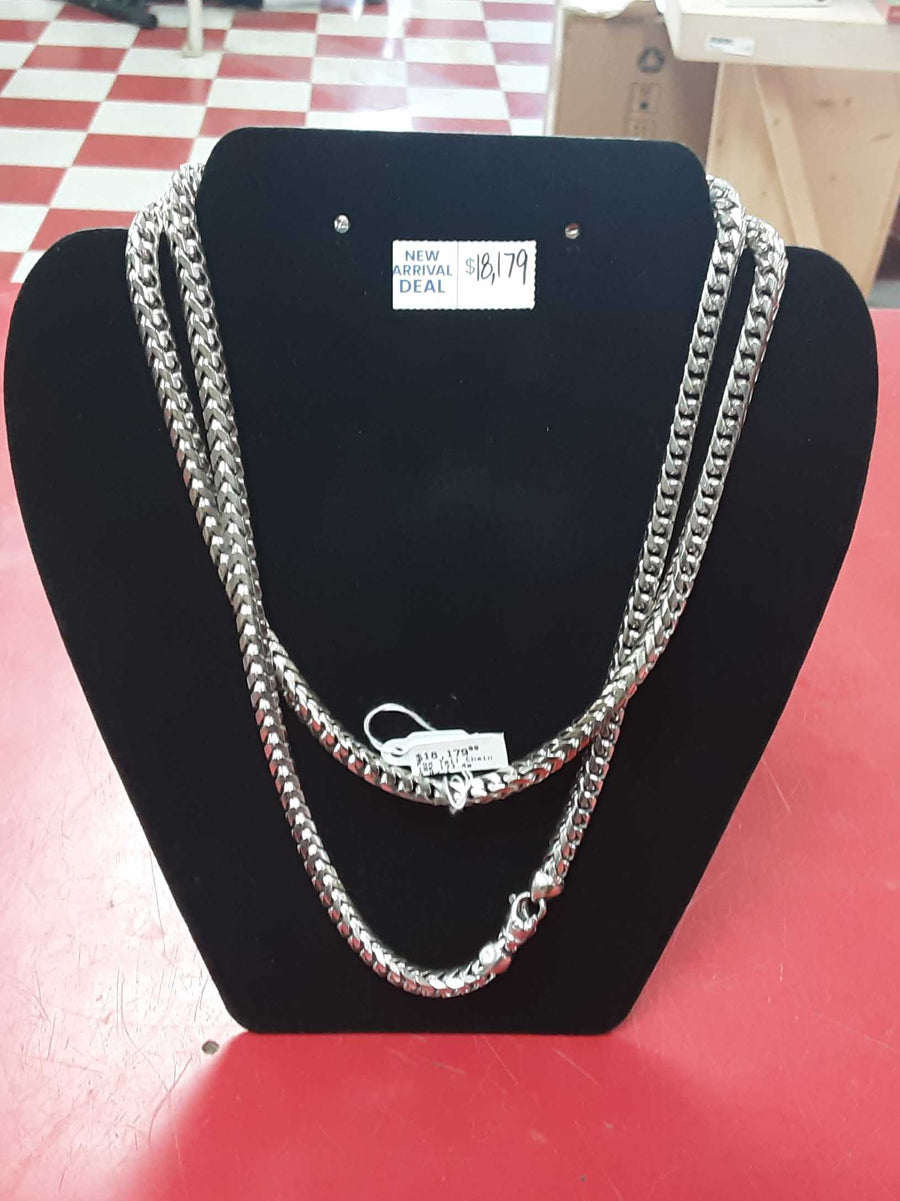 Fox Tail Chain - White Gold 10k (.417) 173.4 grams 38 inch