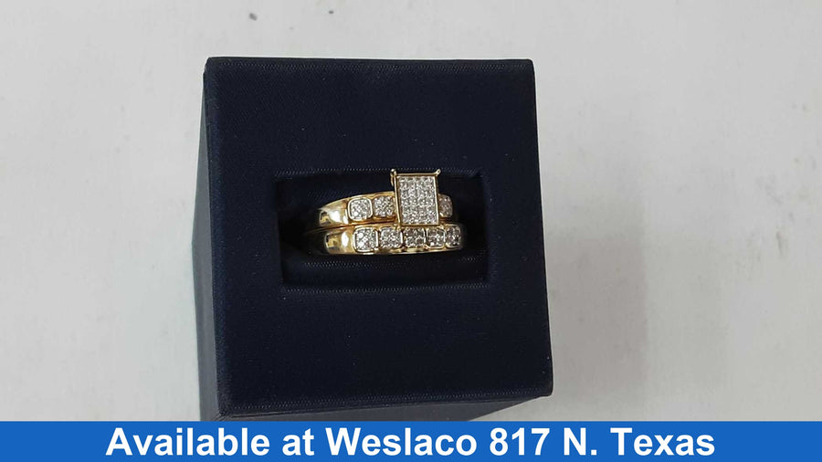 Ring - Engagement Set - Yellow Gold 10k (.417) 3 grams Size 7