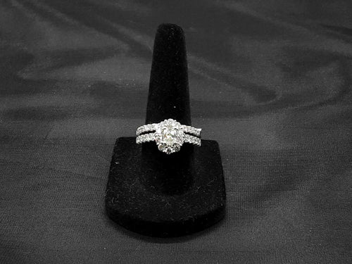 Ring - Engagement Set - White Gold 18k (.750) 10 grams Size 7