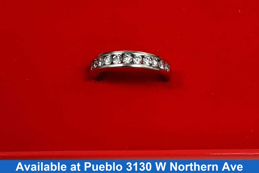 Ring - Channel Set - White Gold 14k (.585) 3.8 grams Size 7