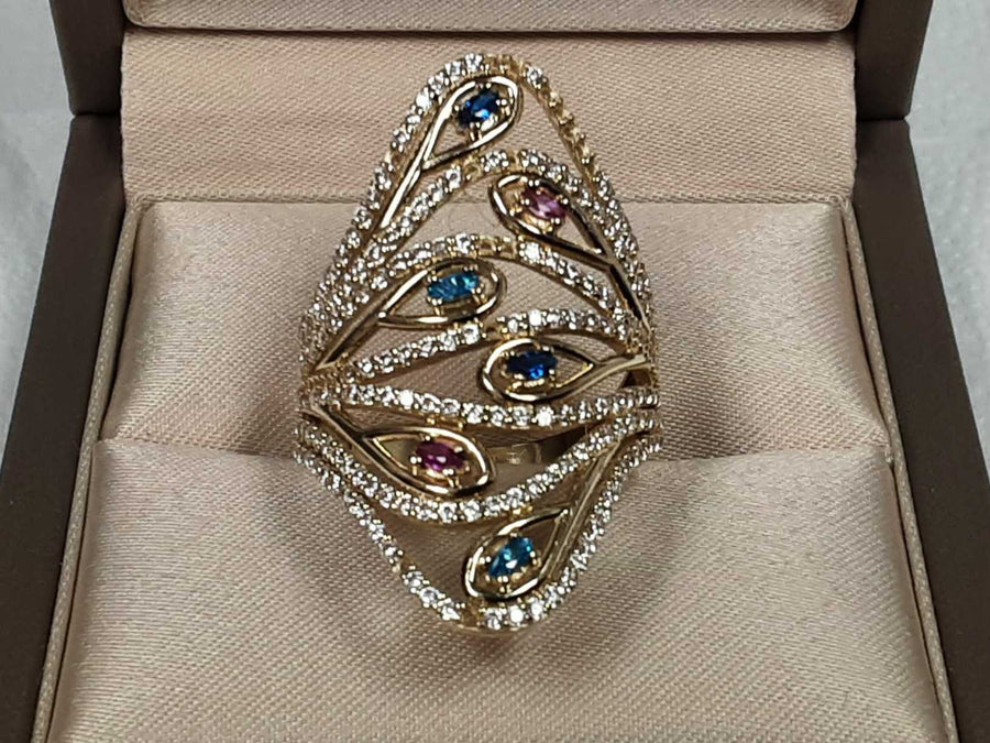 Women's Ring - Yellow Gold 14k (.585) 5.2 grams Size 9.5