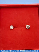 Double Stud Earring - White Gold 14k (.585) 0.9 grams