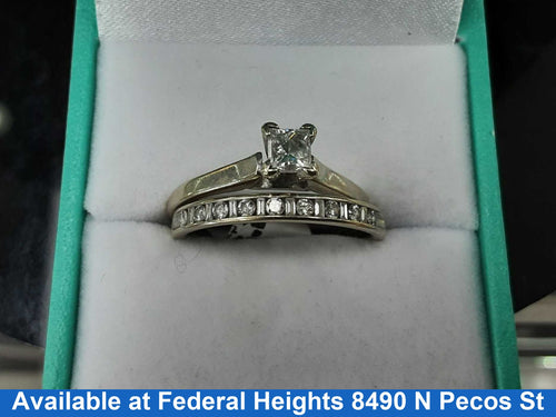 Ring - Engagement Set - White Gold 14k (.585) 4.32 grams Size 9