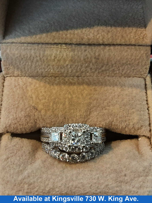 Ring - Engagement Set - White Gold 14k (.585) 7.9 grams Size 5