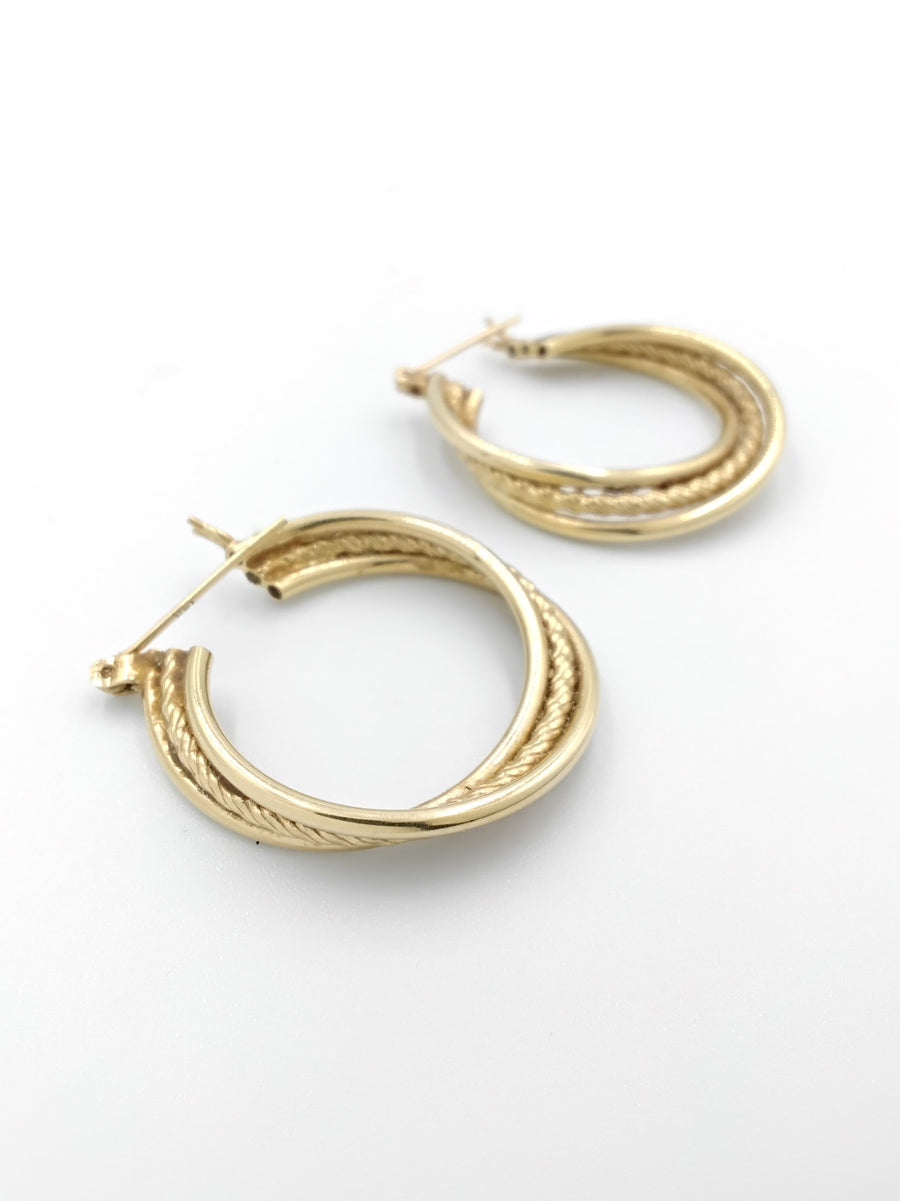 Hoop Earrings - Yellow Gold 14k (.585) 4.5 grams