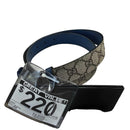 Gucci Blue Monogram Blue Belt / Buckle