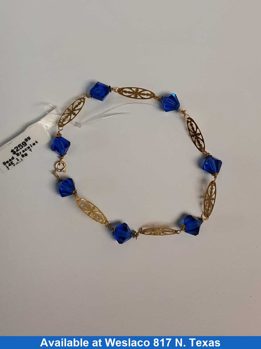 Bead Bracelet - Yellow Gold 14k (.585) 1.8 grams 8 inch