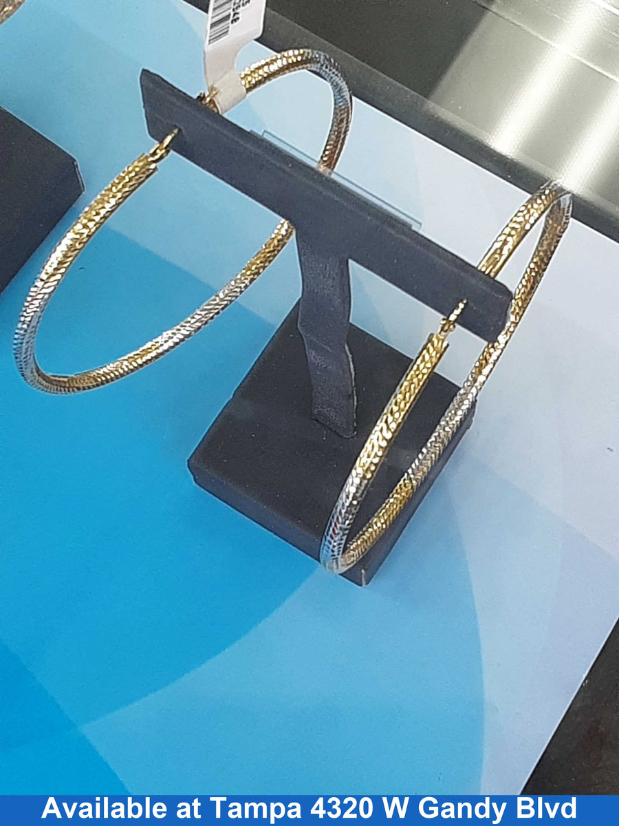Bangle Earrings - Tricolor Gold 14k (.585) 5.3 grams