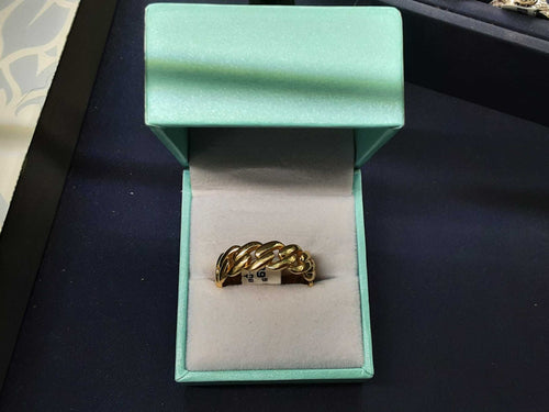 Cuban Link Ring - Yellow Gold 14k (.585) 6.3 Grams Size 10.5