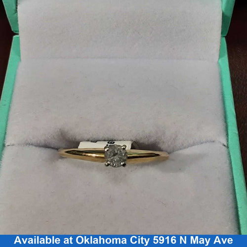 Women's Ring - Solitaire - Yellow Gold 14k (.585) 1.5 grams Size 20