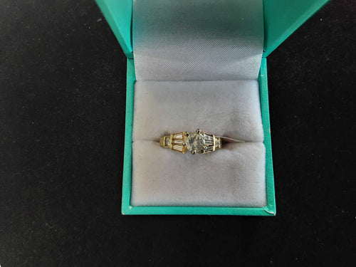 Ring - Engagement Set - Yellow Gold 10k (.417) 3.8 grams Size 7.5