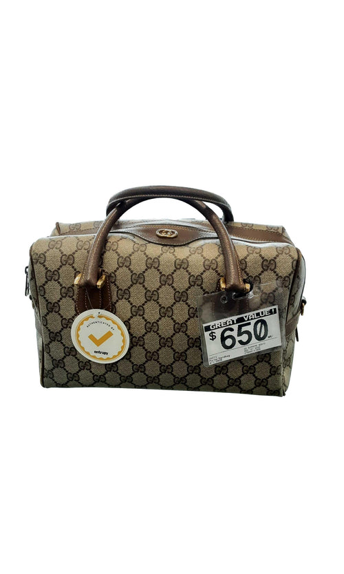 Gucci Gg Supreme Boston Bag Beige / Tan Purse / Handbag