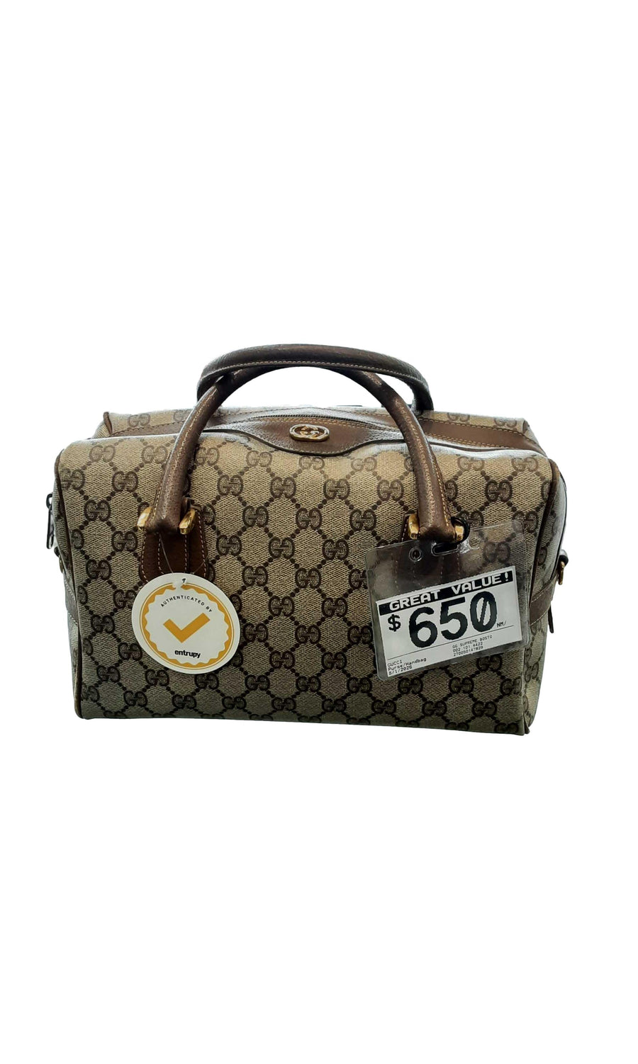Gucci Gg Supreme Boston Bag Beige / Tan Purse / Handbag