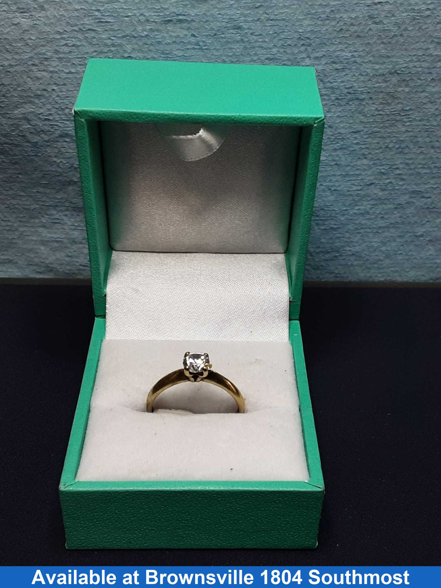 Women's Ring - Solitaire - Yellow Gold 10k (.417) 1.8 grams Size 7.5