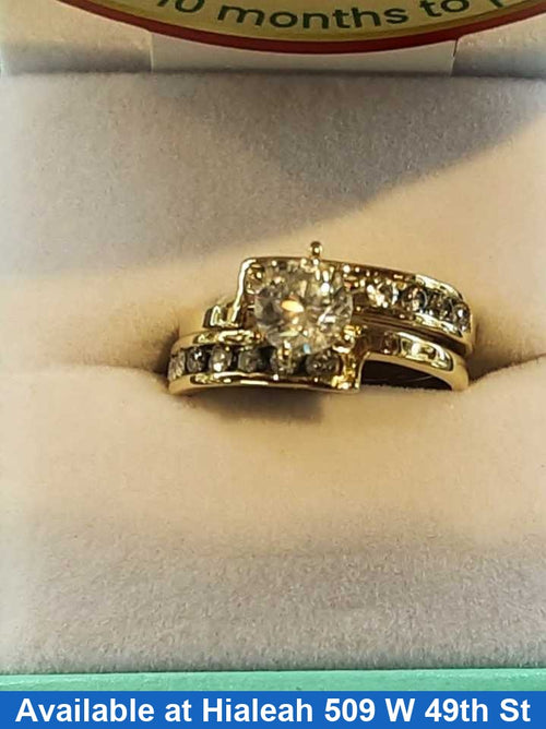 Ring - Engagement Set - Yellow Gold 10k (.417) 5.5 grams Size 7
