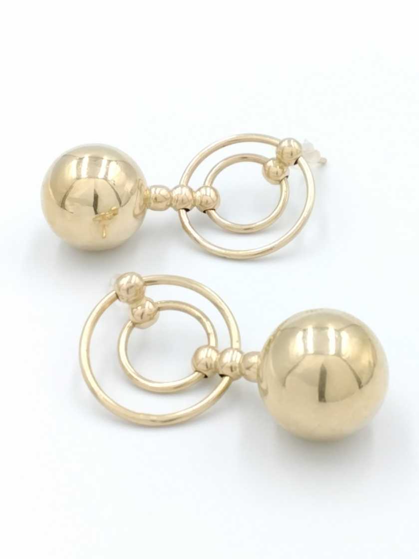 Gold Ball Earrings - Yellow Gold 14k (.585) 8.8 grams